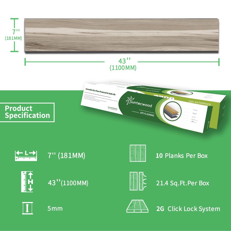 Vinyl Flooring,Waterproof Rigid Core Luxury Plank,2G Click Lock Floating Floor,