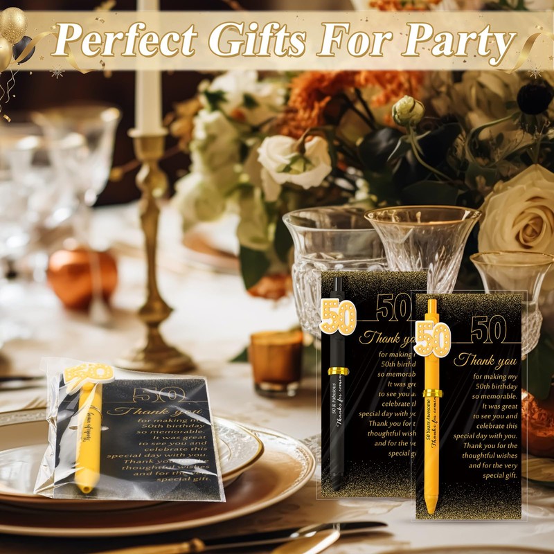 Feifeiya 50 Set 50th Birthday Party Favors for Guests Black