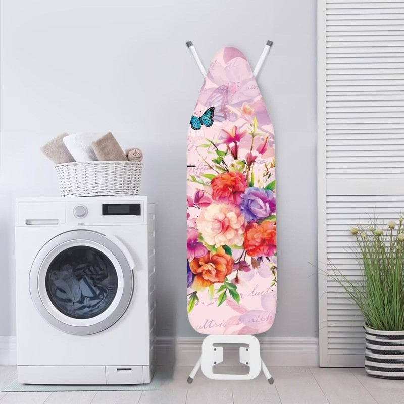 Oamsistay Floral Iron Board Pad, Elastic Edge Ironing Board Cover,