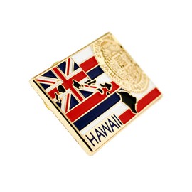 PinMart Hawaii Shape Flag Lapel Pin – Complete United States of America Pin Set – Gold Plated Enamel US State Shirt Pins – Great Commemorative/Promotional Gift - 25 Pack