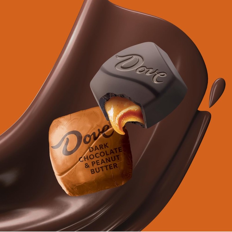 DOVE PROMISES Individually Wrapped Dark Chocolate & Peanut Butter Candy,
