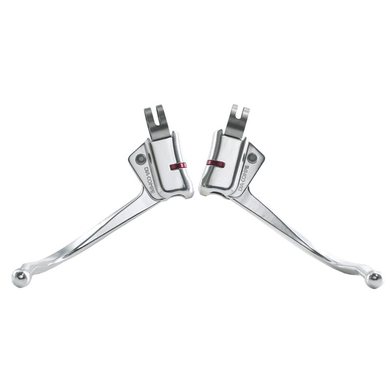 Dia-COMPE DC139 Guidonnet Curved Cycle Brake Levers Retro Fixed Silver