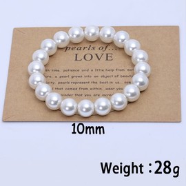 COLORFUL BLING Gargantilla de perlas de imitación con tarjeta significativa para boda, aniversario, cumpleaños, fiesta, regalo de novia, Cuenta