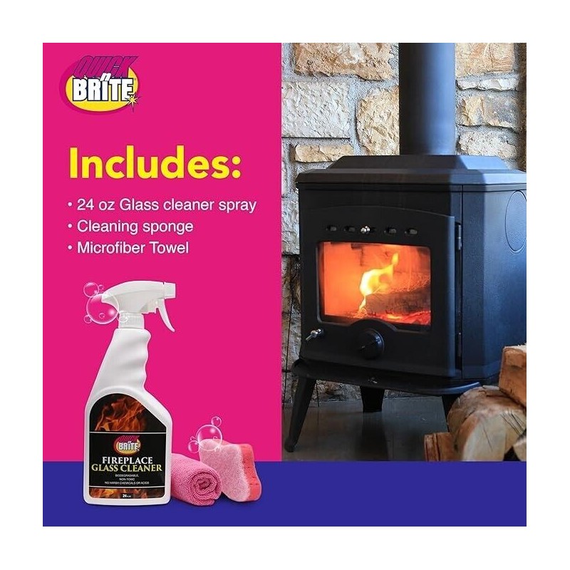 Quick'n Brite Quick ’n Brite Fireplace Glass Cleaner Kit |