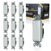 Faith [10-Pack] 3-Way Decorator Paddle Wall Light Switch, 15A 120/277V,