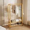 BUZUEY Sturdy Heavy Duty Clothes Rack With Wheels,Modern Clothing Rack