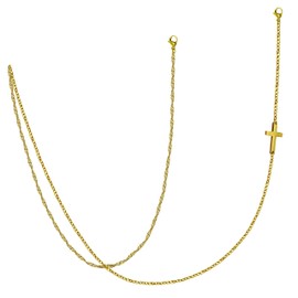 18k Glod Cross Eyeglass Eye Glasses Chains Holders Around Neck for Women Stylish Eyeglasses Chain for Glasses for Around Neck Women Cute