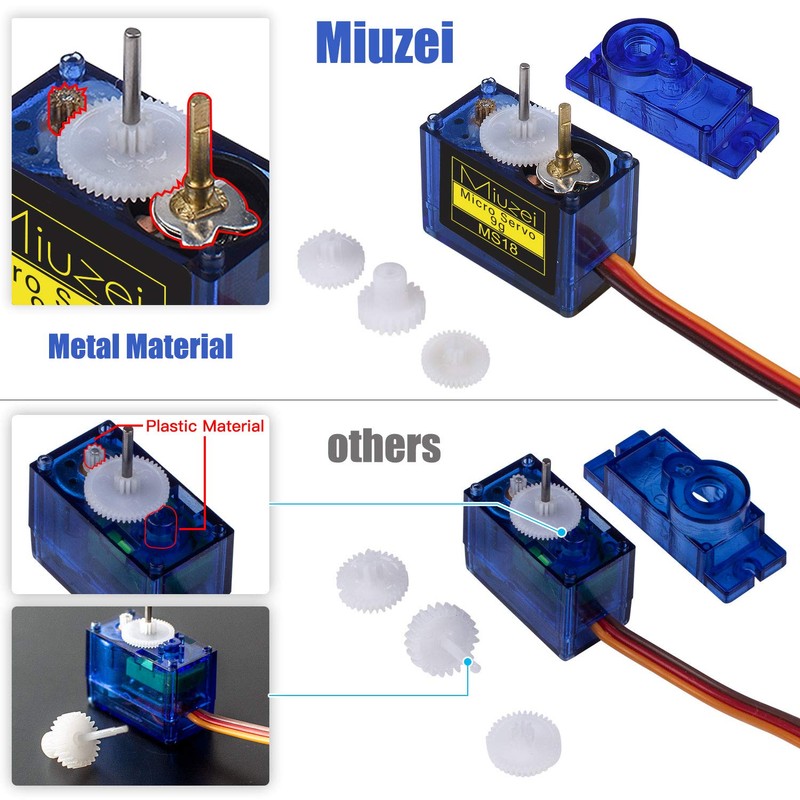 Miuzei 9G Servo Motor Micro for Arduino Mini Model Making