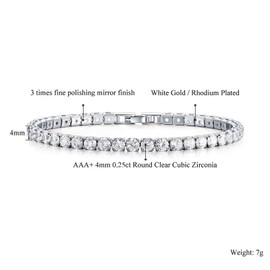 Smxyancht 18K Gold/Silver Plated 4mm High Carbon Diamond Classic Tennis Bracelet,Stainless Steel Silver Chain for women,with 19cm Detachable Buckle,Gold Bracelets jewelry for women (gold)