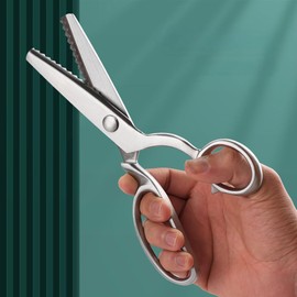 Pinking Shears All Stainless Steel Fabric Shears Heavy Duty Serrated Paper Scissors Decorative Edge Zig Zag Cut Scissors 8 Inch
