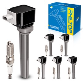 PHILTOP Set of 6 Ignition Coil Pack and Iridium Spark Plugs Fits for 2015-2017 F-150,2015-2018 Edge,2016-2018 MKX,2017-2020 Continental,MKZ,2017-2019 Fusion