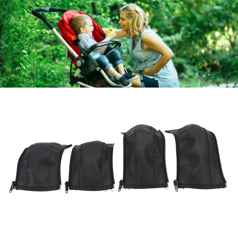 4pcs Stroller Handlebar Cover Waterproof Sweat Absorbing Strong Grip PU