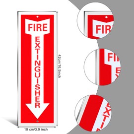 Tondiamo 4 Pack Fire Extinguisher Sign 4 x 16. 5 Inch Fire Rust Aluminum Signs Laminated for Ultimate UV, Weather, Scratch, Water and Fade Resistance, Indoor and Outdoor