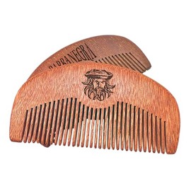 Barbanegra Peine de madera para barba y bigote, perfecto para bálsamos y aceites, antiestático, tamaño de bolsillo para todo tipo de barbas.