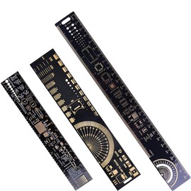 DAOKAI 3PCS PCB Ruler 3Sizes 15/20/25cm 5.9/7.8/9.8in Multifunctional Engineering Ruler Resistor Capacitor Chip IC Measuring Tool Printed Circuit Board Ruler