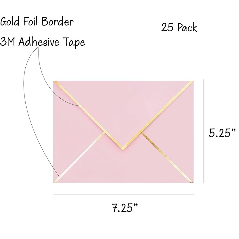 A7 Envelopes - V Flap Foil Border Luxury Mailing Envelopes