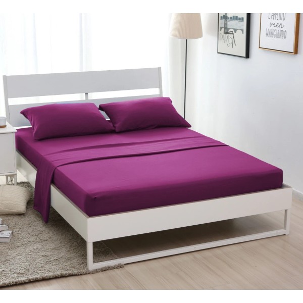 ALPHA HOME 4-Piece Bed Sheet Set 1 Fitted Sheet 1