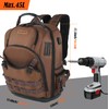 WELKINLAND-70Pockets HVAC Backpack, Heavy-Duty Electrician Tool Backpack, Hard Bottom Tool