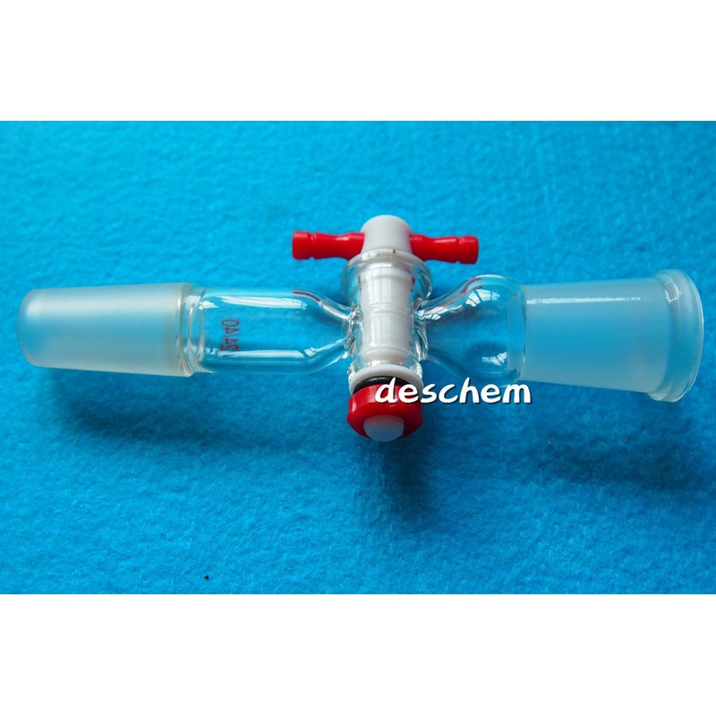 Deschem 24/40,Glass Adapter,with Ground Cone & Scock,PTFE Stopcock,Lab Valve