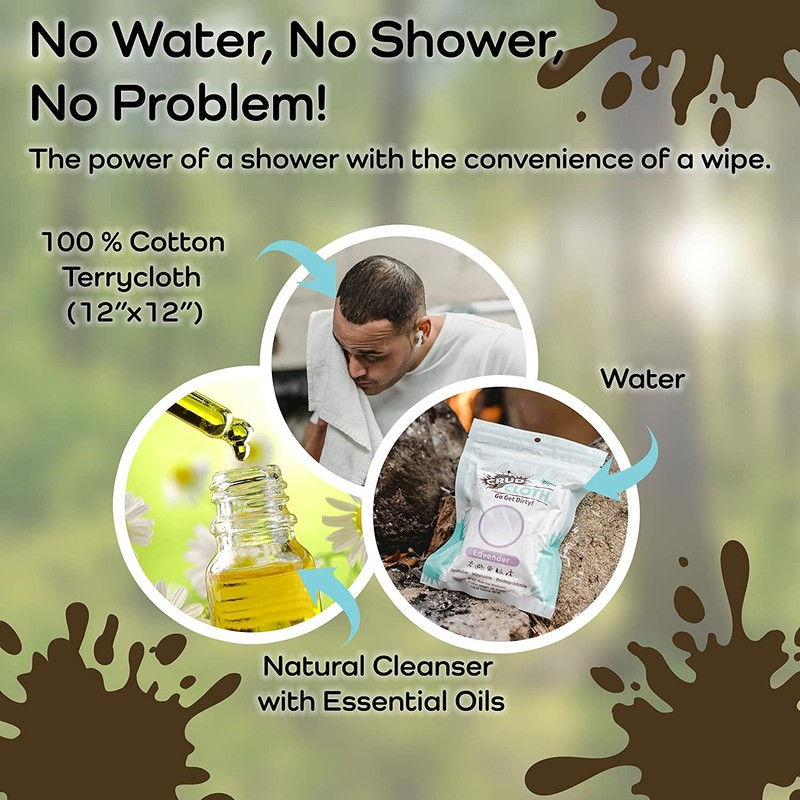 Crud Cloth Shower In A Bag (Set of 4) Peppermint