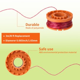 20 Pack Trimmer Spool Line for Worx, WA0010 Edger Spools Replacement for Worx, 0.065 inch Trimmer Line Refills for Worx, Compatible with Worx String Trimmers(16 Grass Trimmer Line, 4 Trimmer Cap)