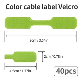 Cable Cord Labels Large Size - 40 PCS Multicolored Handwriting Cable Tags for Organizing Wires and Identification, Reusable Hook and Loop Closure, Waterproof, for Home, Office, and Entertainment Syste