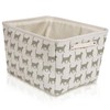 Canvas Storage Basket Rectangular with Handles 7.5''x16''x12.25'', Household Storage For