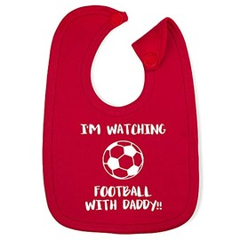 Hippowarehouse I'm Watching Football with Daddy!! Cotton Baby Nursing bib Boys Girls 35cmx22cm