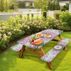 Picnic Table and Bench Covers,Camping Table Covers with Elastic -