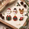 6-Piece Christmas Enameled Brooch Pin Set – Festive Holiday Jewelry