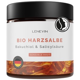 BIO klärende Harzsalbe Anti-Pickel, zertifizierte Naturkosmetik, sensible Haut - Sommer Creme mit Bakuchiol, Salicylsäure, Zink & 20% Aloe Vera - antikomedogen, Made in Germany, vegan, nachhaltig 50ml