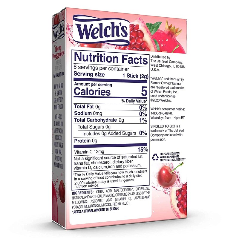 SINGLES TO GO! Welch's Cherry Pomegranate Singles To Go Drink