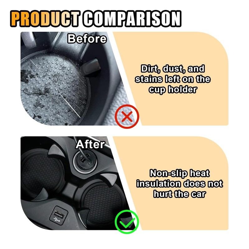 4PCS Car Cup Holder Coaster, 2.7 Inch Honeycomb Non-Slip Car
