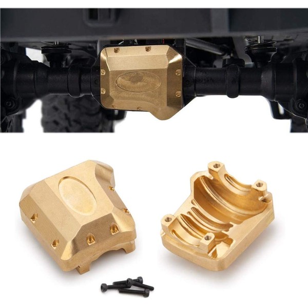 XUNJIAJIE Heavy Duty Brass Diff Cover, Front and Rear Axles, Housing Cover for 1/10 RC Crawler Car TRX4 T4