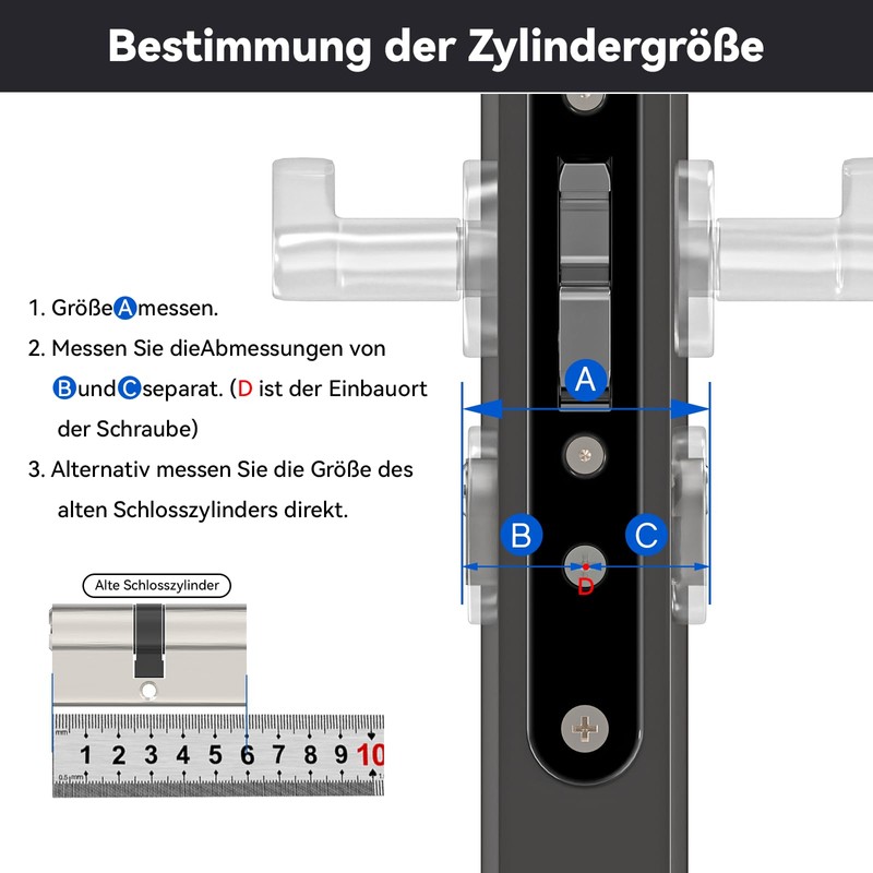 MANICAF Lock Cylinder 40/45 Cylinder Lock with 5 Keys, Profile