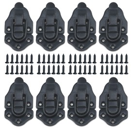 Geesatis 8 Pcs Metal Box Hasp Lock Toggle Latch Catch Decorative Hasp BoxLatch Hasps for Jewelry Wooden Case Boxes, with Mounting Screws, Black