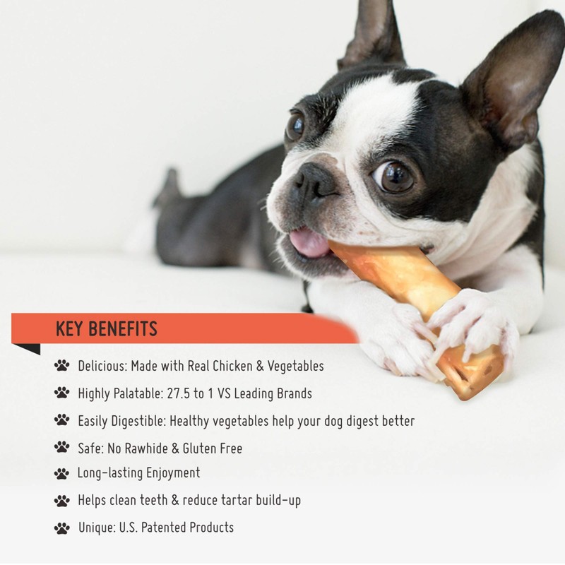 LuvChew Premium Dog Chew Treats Chicken Retriever Rolls for Large
