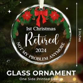 NewEleven Retirement Ornament, Funny Retirement Gift for Woman, Retirement Gifts for Women Mom Nurses Teacher Coworker Friends, Christmas Tree Decorations, First Retirement Christmas Ornament 2024