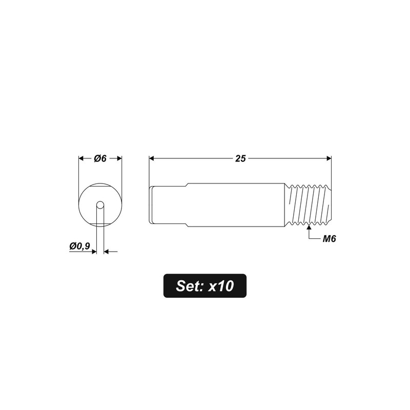 0.9 mm Power Nozzle Contact Tubes for MIG/MAG Welding Machine