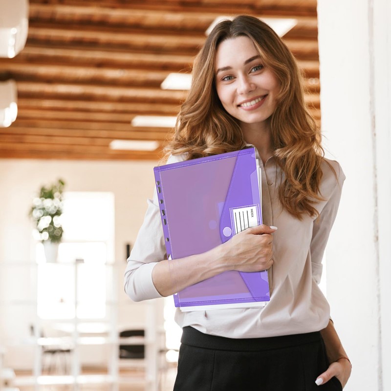 Pack of 12 A4 Document Folders, 6 Colours, A4 Document