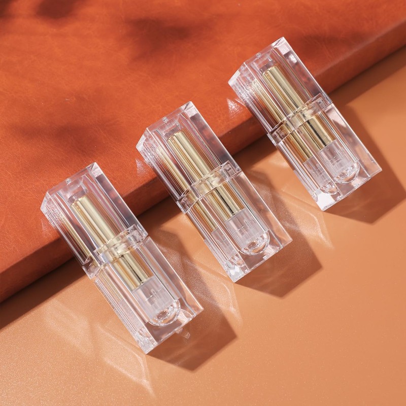 CALLARON Lipstick Tube Transparent Refill Container Plastic Rotating Lipstick Refill