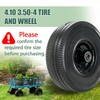 4.10/3.50-4 Tire and Wheel, 10" Solid Tires with 5/8” Bearing,