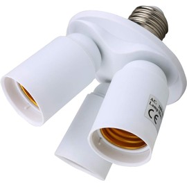 8T8 3 in 1 E26 E27 Light Bulb Socket Splitter Adapter, Standard LED Bulb Base Converter, 3 Way Bulbs Socket Holder, 60W Each Port, Total 180W