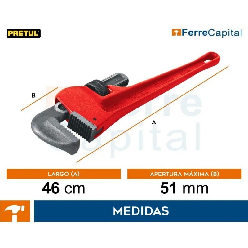 Llave Stilson 18 Cuerpo De Hierro Maleable, Pretul