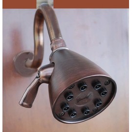 8 Jet Giessdorf Shower Head with High Rise Arm-Oil Rubbed Bronze