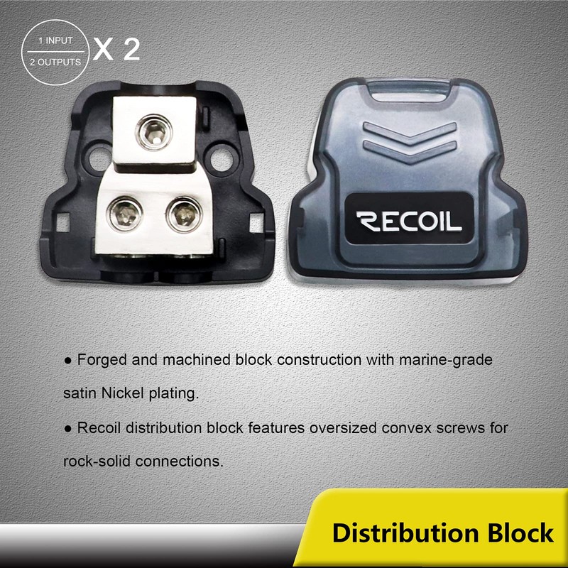 Recoil RCK0D True 1/0 Gauge Car Audio Dual Amplifiers CCA