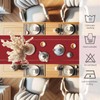 BAZIOE Linen Look Table Runner, Red, 180 x 32 cm,