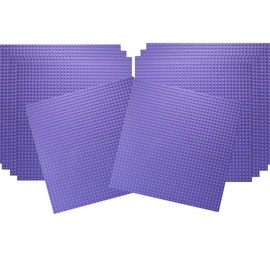 SlabDreamLab 12"X12" Baseplate for All Major Building Bricks and Blocks (Pastel Purple, 10-Pack)