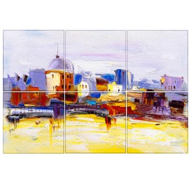 KTOESHEO 6 Pack Art Acoustic Panels Soundproof Wall Panels,72x48 inch Sound Absorbing Panels,Self-adhesive Fireproof Decorative Sound Panels,Acoustic Treatment for Recording Studio-City