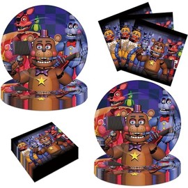 40Pcs Five Nights Party Supplies 20 plates, 20 napkins for the Five Nights Birthday party Decoration